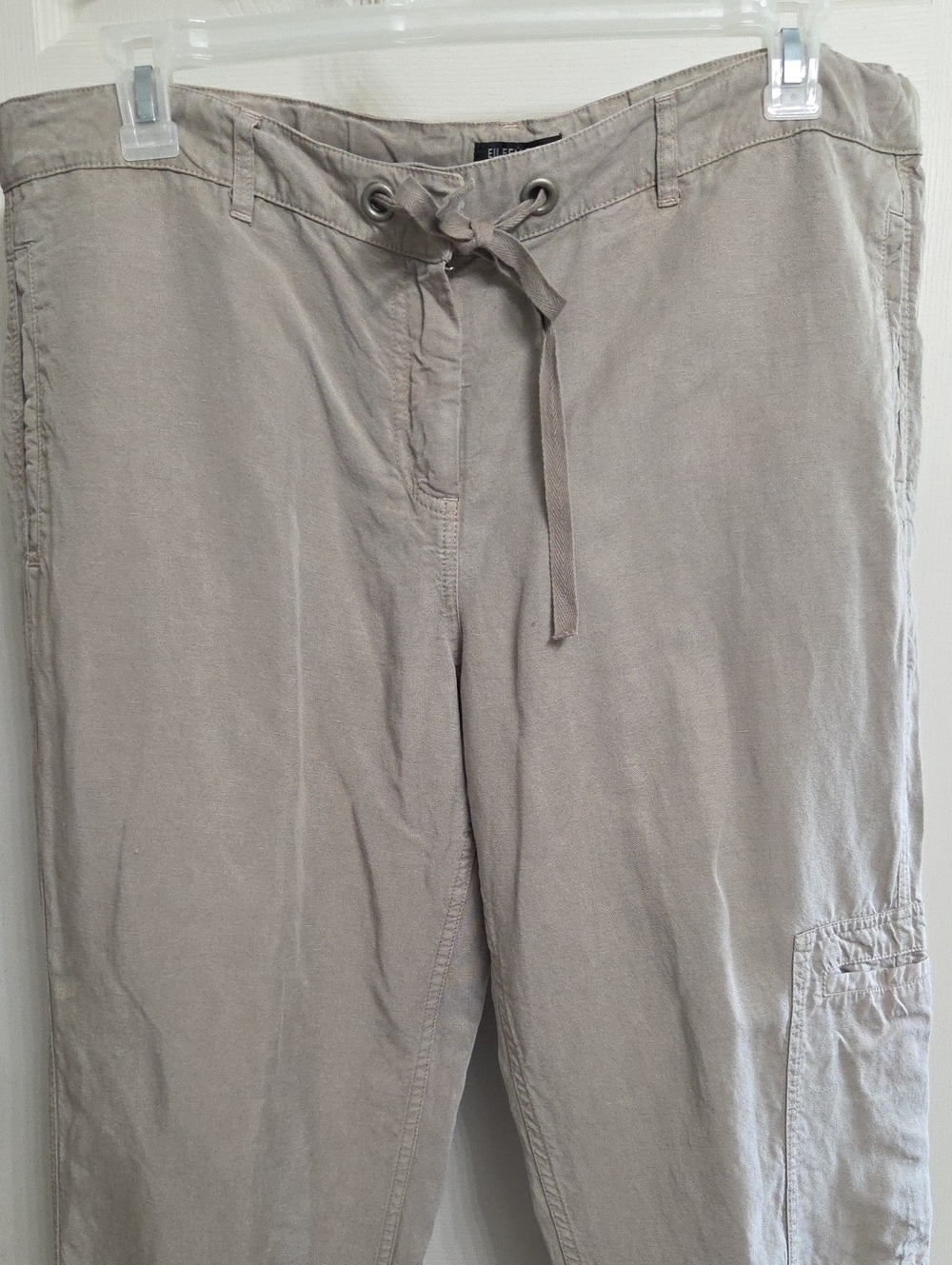 Women's Drawstring Cargo Pants - Light Taupe
